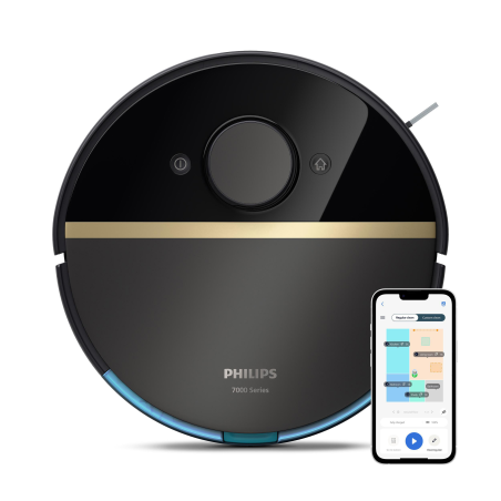 PHILIPS XU7000/01 HomeRun 7000 Series Aqua mit Wischfunktion und App connection, Hindernissenerkennung, Saugroboter