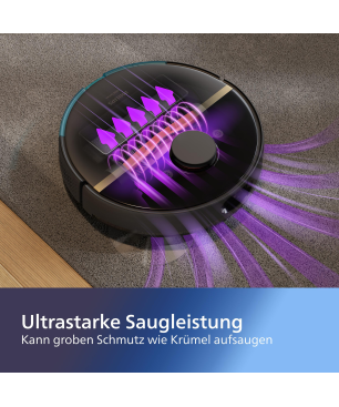 PHILIPS XU7000/01 HomeRun 7000 Series Aqua mit Wischfunktion und App connection, Hindernissenerkennung, Saugroboter