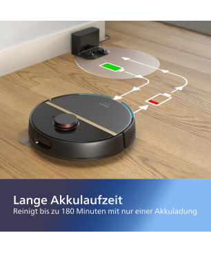 PHILIPS XU7000/01 HomeRun 7000 Series Aqua mit Wischfunktion und App connection, Hindernissenerkennung, Saugroboter