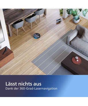 PHILIPS XU7000/01 HomeRun 7000 Series Aqua mit Wischfunktion und App connection, Hindernissenerkennung, Saugroboter