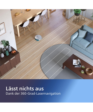 PHILIPS XU3110/02 HomeRun 3000 Series Aqua mit Entleerungsstation, Wischfunktion und App connection Saugroboter