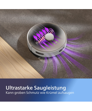PHILIPS XU3110/02 HomeRun 3000 Series Aqua mit Entleerungsstation, Wischfunktion und App connection Saugroboter