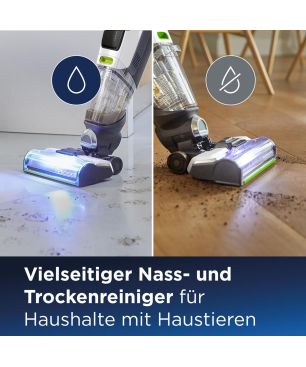 BISSELL 3401N CROSSWAVE X7 PLUS CORDLESS SELECT Nass-/Trockensauger, Schwarz/Weiß/Transparent