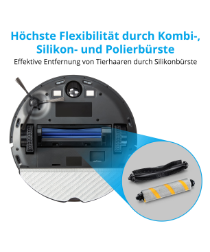 MEDION X50 SW Saug- & Wischroboter, Absaugstation, Lasernavigation, 8.000 Pa, Sprach- & App-Steuerung Saugroboter