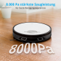 MEDION X50 SW Saug- & Wischroboter, Absaugstation, Lasernavigation, 8.000 Pa, Sprach- & App-Steuerung Saugroboter