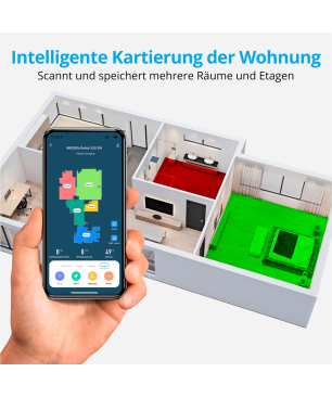 MEDION X50 SW Saug- & Wischroboter, Absaugstation, Lasernavigation, 8.000 Pa, Sprach- & App-Steuerung Saugroboter