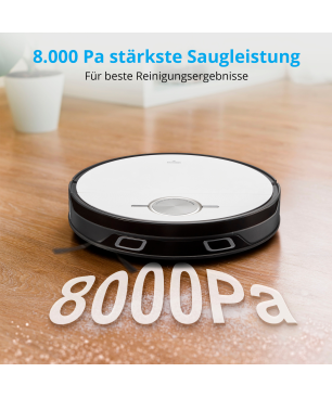 MEDION X50 SW Saug- & Wischroboter, Absaugstation, Lasernavigation, 8.000 Pa, Sprach- & App-Steuerung Saugroboter