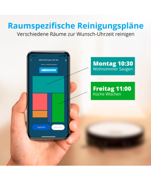 MEDION X50 SW Saug- & Wischroboter, Absaugstation, Lasernavigation, 8.000 Pa, Sprach- & App-Steuerung Saugroboter