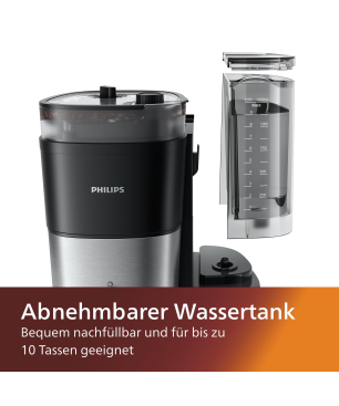 PHILIPS HD7900/50 ALL-IN-1 BREW Kaffeemaschine Schwarz/Silber