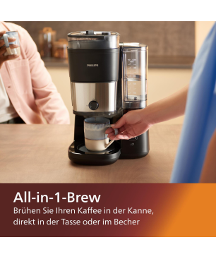 PHILIPS HD7900/50 ALL-IN-1 BREW Kaffeemaschine Schwarz/Silber