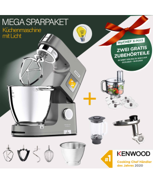 KENWOOD Titanium Chef Patissier XL KWL90.594SI Küchenmaschine Silber (Rührschüsselkapazität: 7 Liter, 1400 Watt)