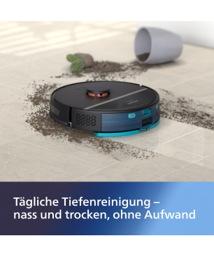 PHILIPS XU3000/01 HomeRun 3000 Series Aqua mit Wischfunktion und App connection Saugroboter