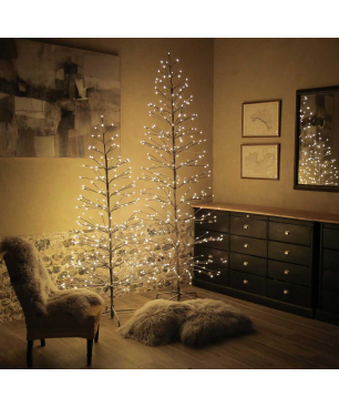 KIOM Led Baum 180 x 80 cm braun & schneeweiß für Innen + Außen 11120 Led Baum warmweiß