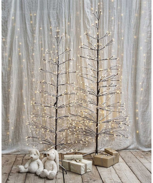 KIOM Led Baum 180 x 80 cm braun & schneeweiß für Innen + Außen 11120 Led Baum warmweiß