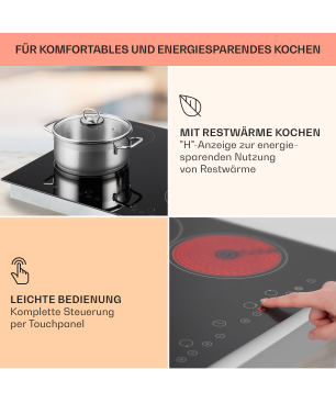 KLARSTEIN Virtuosa Keramikkochfeld Einbauherd (Kochfelder: 4)