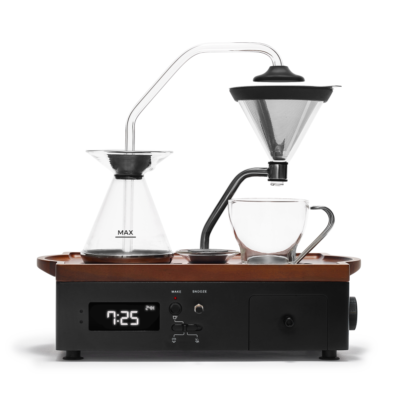 BARISIEUR Designer Tee Kaffee mit Timer und Weckfunktion Kaffeemaschine schwarz