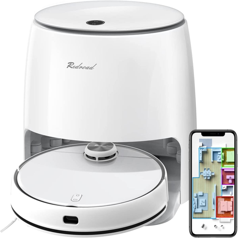REDROAD G10 Saugroboter Staubsauger Roboter mit Absaugstation Sonic-Wischfunktion 2800Pa Saugroboter