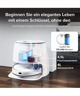 REDROAD G10 Saugroboter Staubsauger Roboter mit Absaugstation Sonic-Wischfunktion 2800Pa Saugroboter