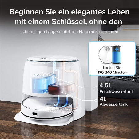 REDROAD G10 Saugroboter Staubsauger Roboter mit Absaugstation Sonic-Wischfunktion 2800Pa Saugroboter