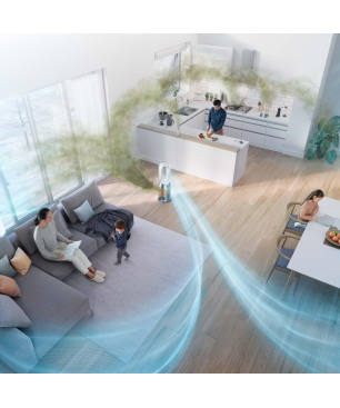 DYSON Purifier Humidify+Cool Formaldehyde - PH04 Luftreiniger, Luftbefeuchter und Ventilator Weiß/Gold (40 Watt, Raumgröße: 81