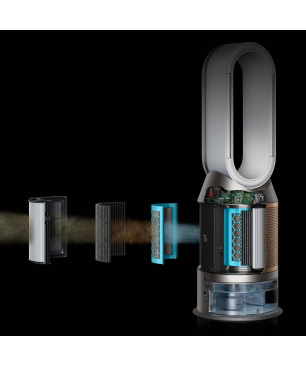 DYSON Purifier Humidify+Cool Formaldehyde - PH04 Luftreiniger, Luftbefeuchter und Ventilator Weiß/Gold (40 Watt, Raumgröße: 81