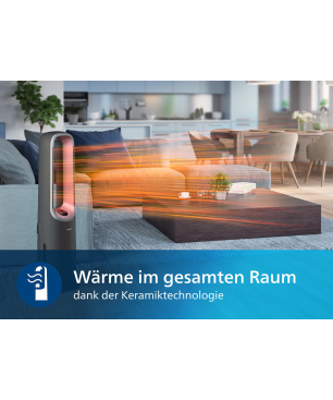 PHILIPS AMF870/15 Air Performer Serie 8000 Serie 3 in 1 Luftreiniger, Ventilator und Heizlüfter Dunkelgrau/Silber (40 Watt, Ra