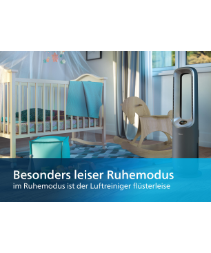PHILIPS AMF870/15 Air Performer Serie 8000 Serie 3 in 1 Luftreiniger, Ventilator und Heizlüfter Dunkelgrau/Silber (40 Watt, Ra