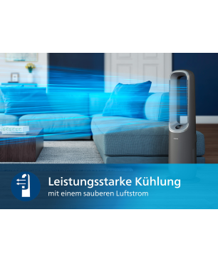 PHILIPS AMF870/15 Air Performer Serie 8000 Serie 3 in 1 Luftreiniger, Ventilator und Heizlüfter Dunkelgrau/Silber (40 Watt, Ra