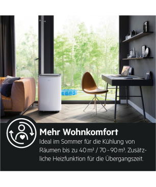AEG AXP35U538CW Mobiles Klimagerät Weiß/Schwarz (Max. Raumgröße: 50 m², EEK: A+)