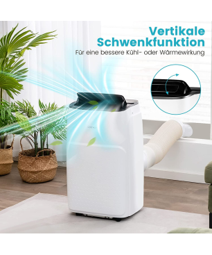 COSTWAY 12000 BTU Heizlüfter Klimagerät Weiß (Max. Raumgröße: 40 m², EEK: A)