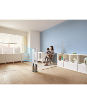 DYSON TP09 Purifier Cool Formaldehyde Luftreiniger Weiß/Gold (40 Watt, Raumgröße: 81 m³, Vollständige Versiegelung nach HEPA-1