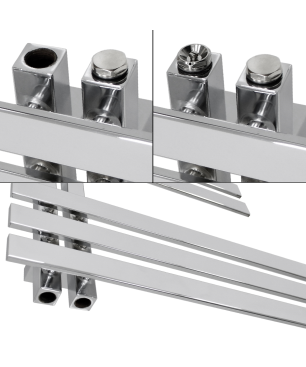 ECD-GERMANY Elektrischer Badheizkörper + Thermostat Modell Iron EM Radiator (1200 Watt)