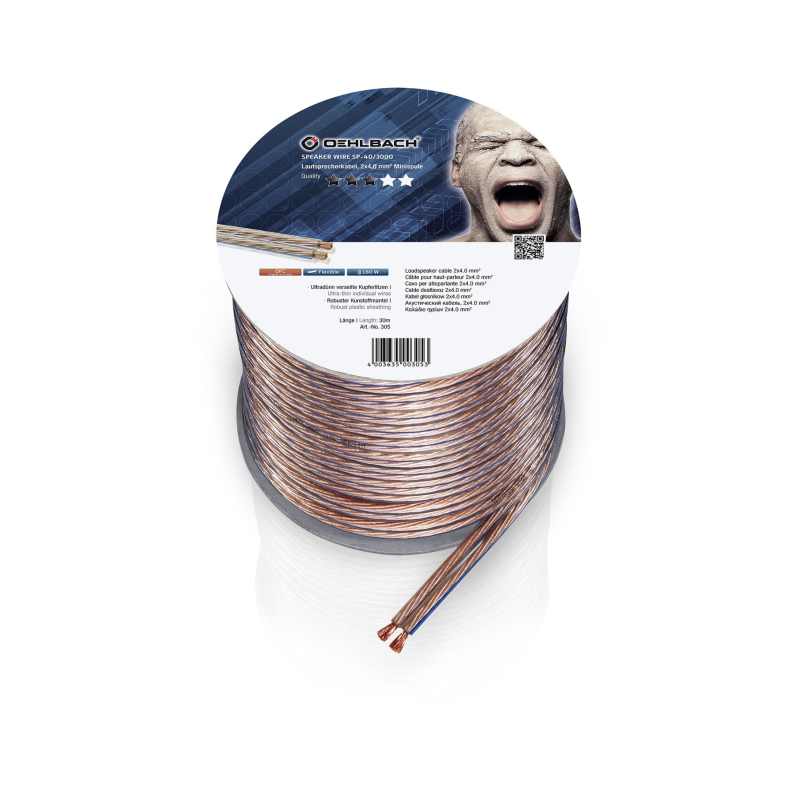 OEHLBACH D1C305 SPEAKER WIRE SP-40 30M SPULE TRANSPARENT Lautsprecherkabel, Transparent/Kupfer OEHLBACH D1C305 SPEAKER WIRE SP-40 30M SPULE TRANSPARENT Lautsprecherkabel, Transparent/Kupfer