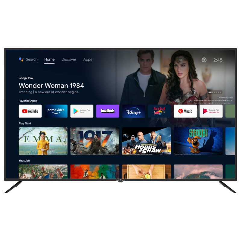 SMART TECH 75 Zoll QLED Smart TV 75QA20T1 LED TV (Flat, 75 Zoll / 189 cm, UHD 4K, SMART TV, android 11.0)