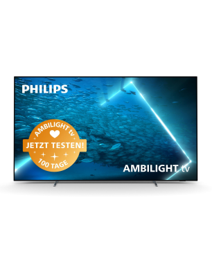 PHILIPS 55OLED707/12 OLED TV (Flat, 55 Zoll / 139 cm, UHD 4K, SMART TV, Ambilight, Android TV™ 11 (R))