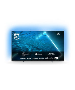PHILIPS 55OLED707/12 OLED TV (Flat, 55 Zoll / 139 cm, UHD 4K, SMART TV, Ambilight, Android TV™ 11 (R))