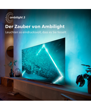 PHILIPS 55OLED707/12 OLED TV (Flat, 55 Zoll / 139 cm, UHD 4K, SMART TV, Ambilight, Android TV™ 11 (R))