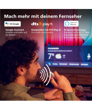 PHILIPS 55OLED707/12 OLED TV (Flat, 55 Zoll / 139 cm, UHD 4K, SMART TV, Ambilight, Android TV™ 11 (R))