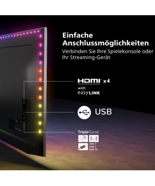 PHILIPS 55OLED707/12 OLED TV (Flat, 55 Zoll / 139 cm, UHD 4K, SMART TV, Ambilight, Android TV™ 11 (R))