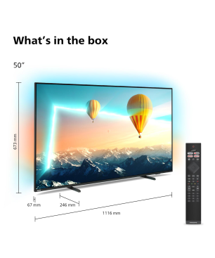 PHILIPS 50PUS8007/12 LED TV (Flat, 50 Zoll / 126 cm, UHD 4K, SMART TV, Ambilight, Android TV™ 11 (R))