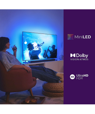 PHILIPS 65 PML 9506/12 Mini LED TV (Flat, 65 Zoll / 164 cm, UHD 4K, Ambilight, Android TV™ 10 (Q))