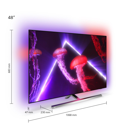 PHILIPS 48OLED837/12 OLED TV (Flat, 48 Zoll / 121 cm, OLED 4K, SMART TV, Ambilight, Android TV™ 11 (R))
