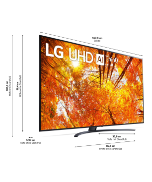 LG 75UQ91009LA LED TV (Flat, 75 Zoll / 189 cm, UHD 4K, SMART TV, webOS 22 mit LG ThinQ)