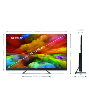 SHARP 55EQ3EA LED TV (Flat, 55 Zoll / 139 cm, UHD 4K, Android)