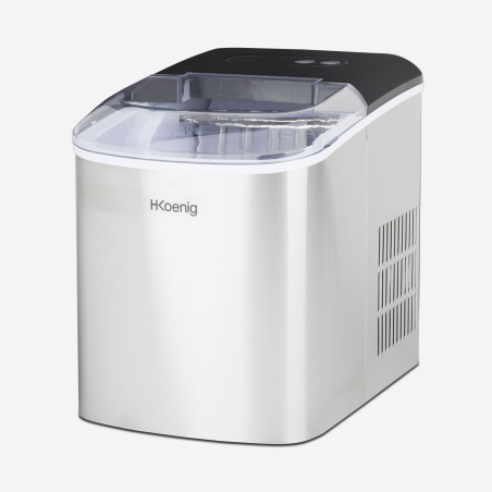 H.KOENIG H.Koenig Eiswürfelmaschine ICEK12 / 12 kg Eis / Produktion 10-13 min. / 2 Größen / 120 W / Edelstahl Eiswürfelmaschin