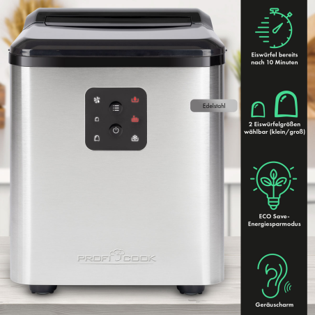 PROFICOOK PC-EWB 1253 Eiswürfelmaschine (120 Watt, Silber)