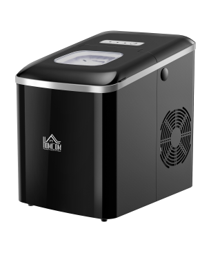HOMCOM mit automatischer Reinigungsfunktion Eiswürfelmaschine (120 Watt, Schwarz)
