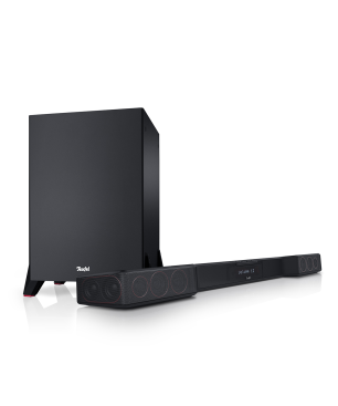 TEUFEL CINEBAR DUETT Power Edition "2.1-Set", 2.1 System Soundbar, Schwarz / Schwarz