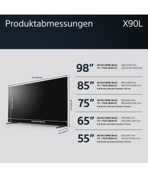 SONY BRAVIA XR-55X90L LED TV (Flat, 55 Zoll / 139 cm, UHD 4K, SMART TV, Google TV)