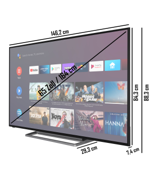 TOSHIBA 65UA3D63DG LED TV (Flat, 65 Zoll / 164 cm, UHD 4K)